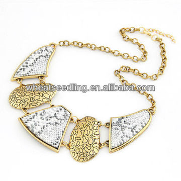 New Arrived Gold Chain Geometry Drop Pendants Golden Bib Necklace Jewelry